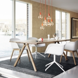 FIBER ARMCHAIR central leg - Dining Armchair - Designer Furniture - Silvera Uk
