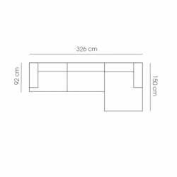 CONNECT Composition 3 modules L 326 x P 150 - Sofa - Designer Furniture - Silvera Uk