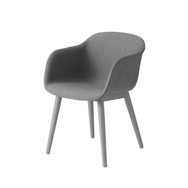 FIBER ARMCHAIR wooden legs fabric shell - Dining Armchair - Designer Furniture - Silvera Uk