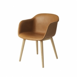 FIBER ARMCHAIR wooden legs leather shell - Dining Armchair - Designer Furniture -  Silvera Uk