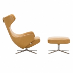 GRAND REPOS & OTTOMAN Leather - Easy chair - Designer Furniture - Silvera Uk