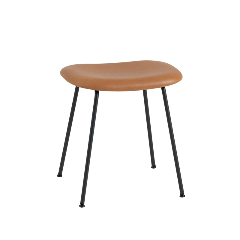 FIBER STOOL Steel legs leather seat - Stool - Designer Furniture - Silvera Uk