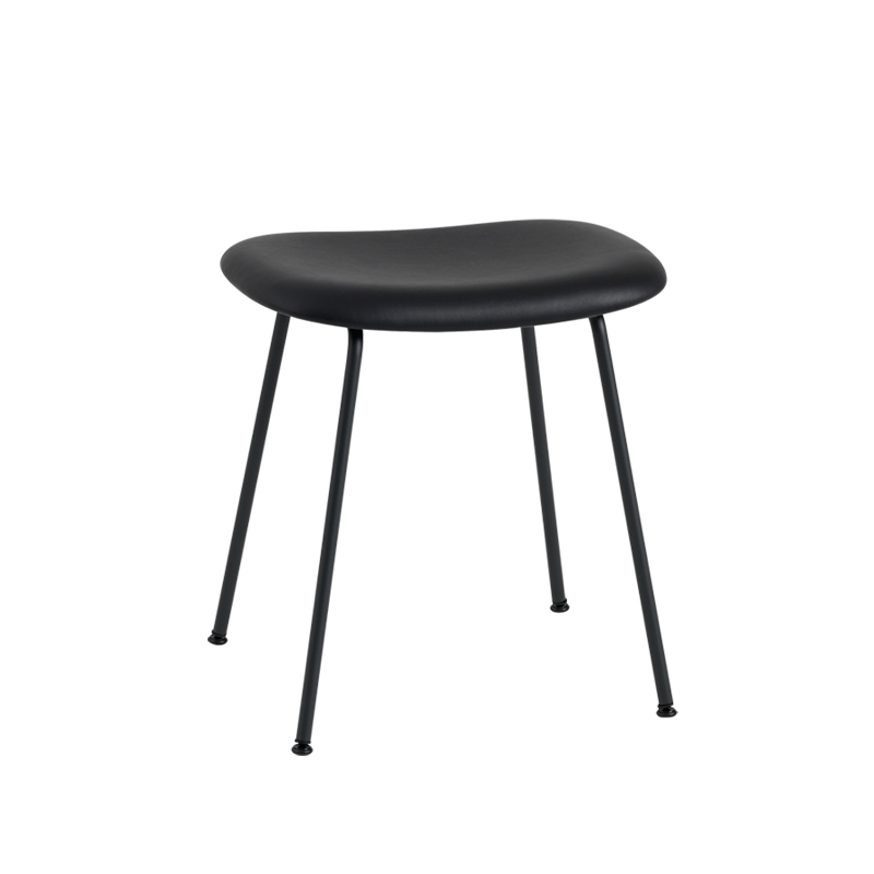 FIBER STOOL Steel legs leather seat - Stool - Designer Furniture - Silvera Uk