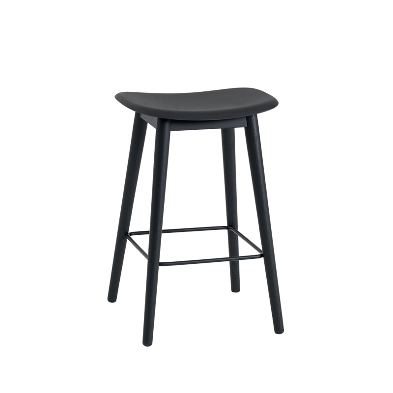 FIBER BAR STOOL wooden legs H65 - Bar Stool - Designer Furniture - Silvera Uk