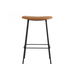 FIBER BAR STOOL Steel legs leather seat H65 - Bar Stool - Designer Furniture - Silvera Uk