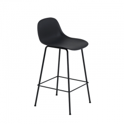 FIBER BAR STOOL with backrest Steel legs H65 - Bar Stool - Designer Furniture -  Silvera Uk
