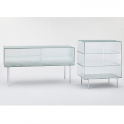 COMMODORE Low chequered glass - Storage Unit - Designer Furniture - Silvera Uk