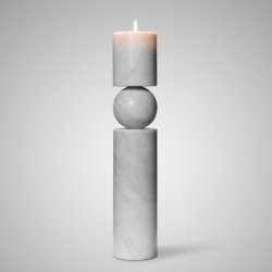 FULCRUM MARBRE Large Candlestick - Candle Holder, Candlestick and Candle - Accessories - Silvera Uk