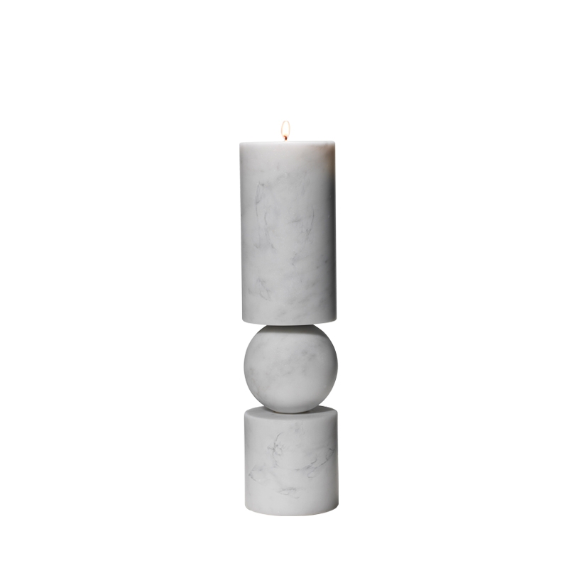 FULCRUM MARBRE Small Candlestick - Candle Holder, Candlestick and Candle - Accessories - Silvera Uk