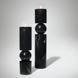 FULCRUM MARBRE Large Candlestick - Candle Holder, Candlestick and Candle - Accessories - Silvera Uk