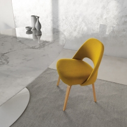 SAARINEN Oval marble Arabescato - Dining Table - Designer Furniture - Silvera Uk