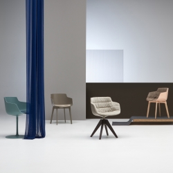 FLOW SLIM COLOR central leg - Dining Armchair - Designer Furniture - Silvera Uk