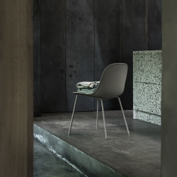FIBER CHAIR 4 steel legs leather shell - Dining Chair - Designer Furniture - Silvera Uk