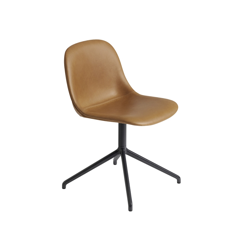FIBER CHAIR central leg leather shell - Dining Chair - Designer Furniture - Silvera Uk