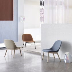 FIBER LOUNGE Leather shell/ wooden legs - Easy chair - Designer Furniture - Silvera Uk