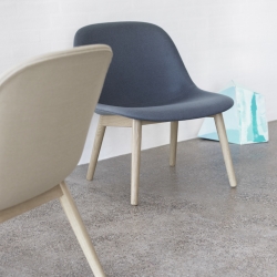 FIBER LOUNGE Leather shell/ wooden legs - Easy chair - Designer Furniture - Silvera Uk