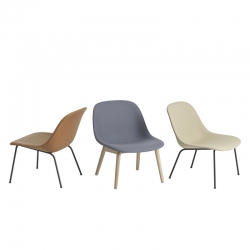 FIBER LOUNGE Leather shell/Steel legs - Easy chair - Designer Furniture - Silvera Uk