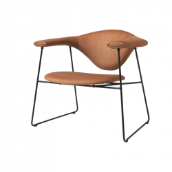 MASCULO LOUNGE Sled base leather - Easy chair - Designer Furniture -  Silvera Uk