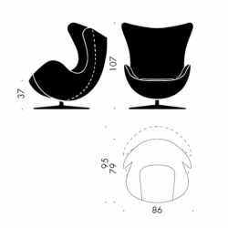 OEUF (EGG) Tonus fabric - Easy chair - Designer Furniture - Silvera Uk