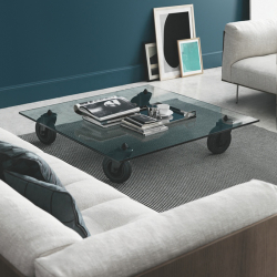 TAVOLO CON RUOTE Rectangular - Coffee Table - Designer Furniture - Silvera Uk