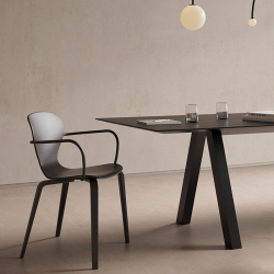 EARS metal base with armrests - Dining Chair - Designer Furniture - Silvera Uk